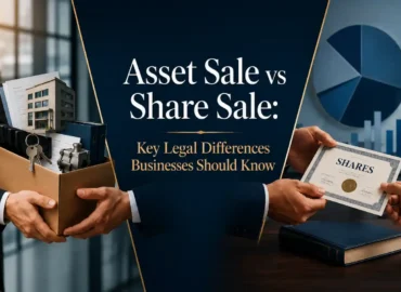 Asset sale and share sale legal comparison for businesses.
