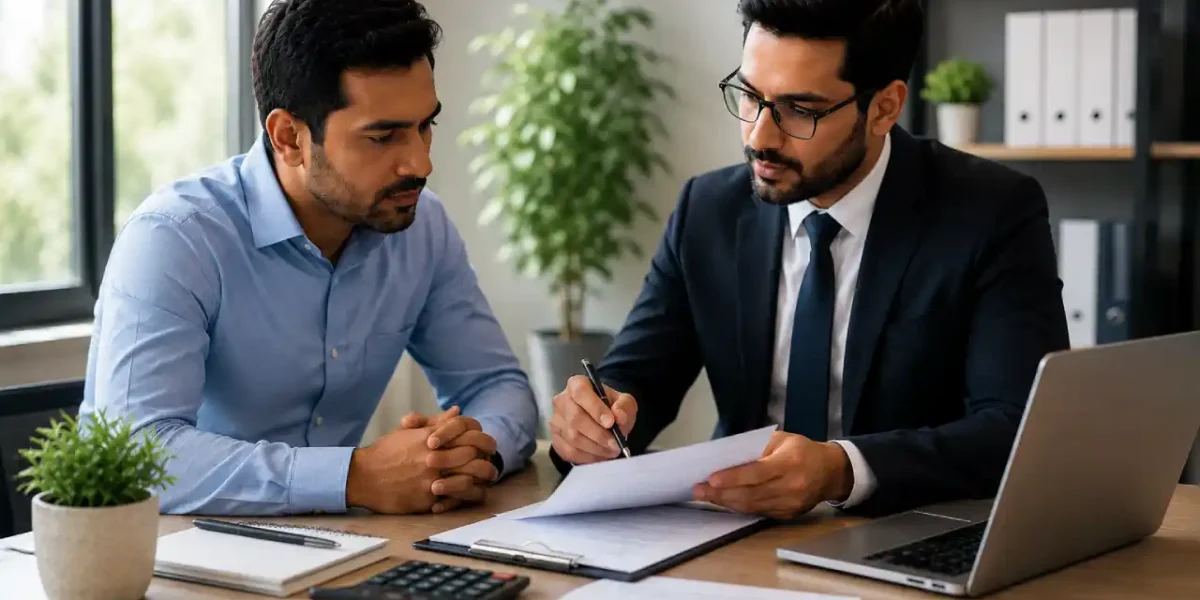 Business consultation about unpaid debt recovery and payment resolution.